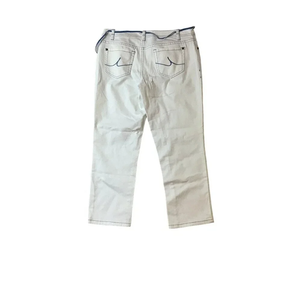 INC Denim Slim Fit Skinny Leg Low-Rise White Capri Jeans Womens Size 8 Stretch